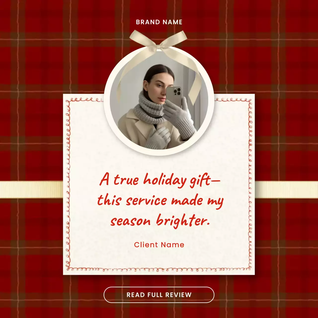 Red Classic Holiday Greeting Social Media Square