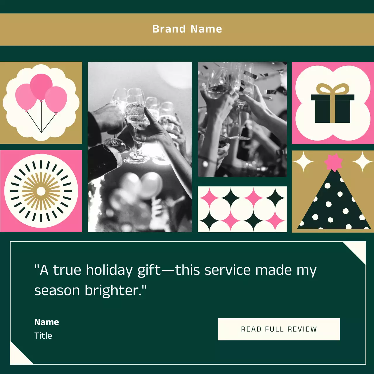 Pink Retro New Year Quote Social Media Post