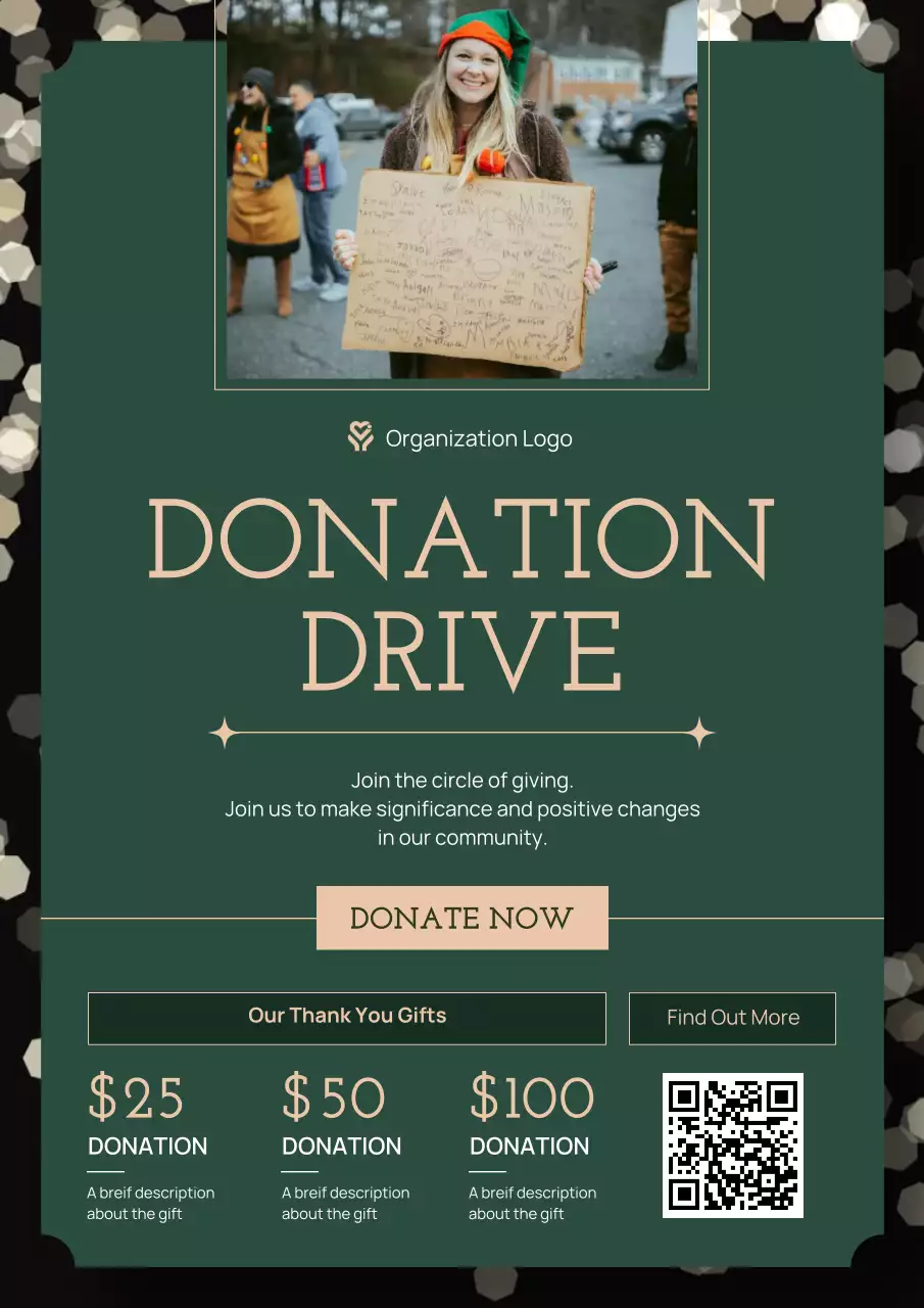 Green Modern Charity Promotion Poster