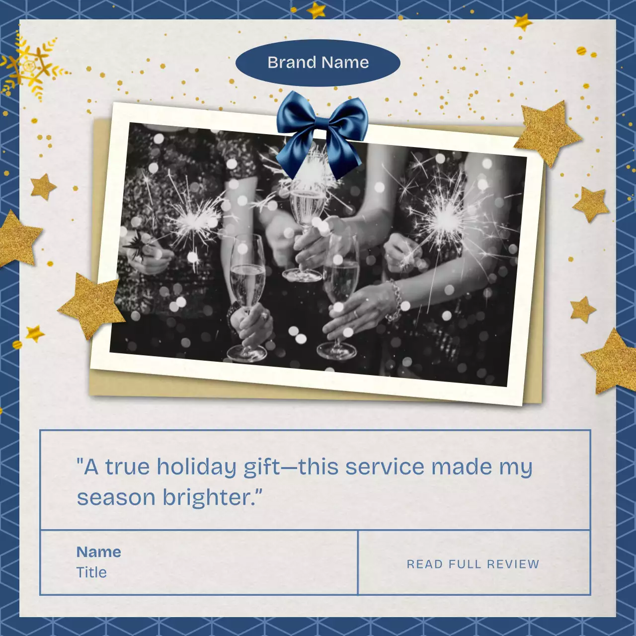 Navy Elegant New Year Quote Social Media Post