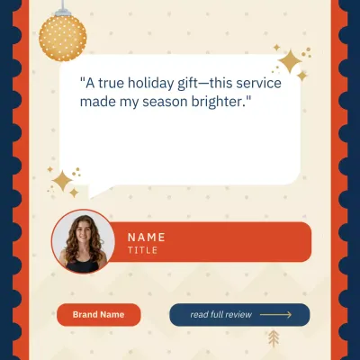 Orange Festive Holiday Review Card Instagram Post
