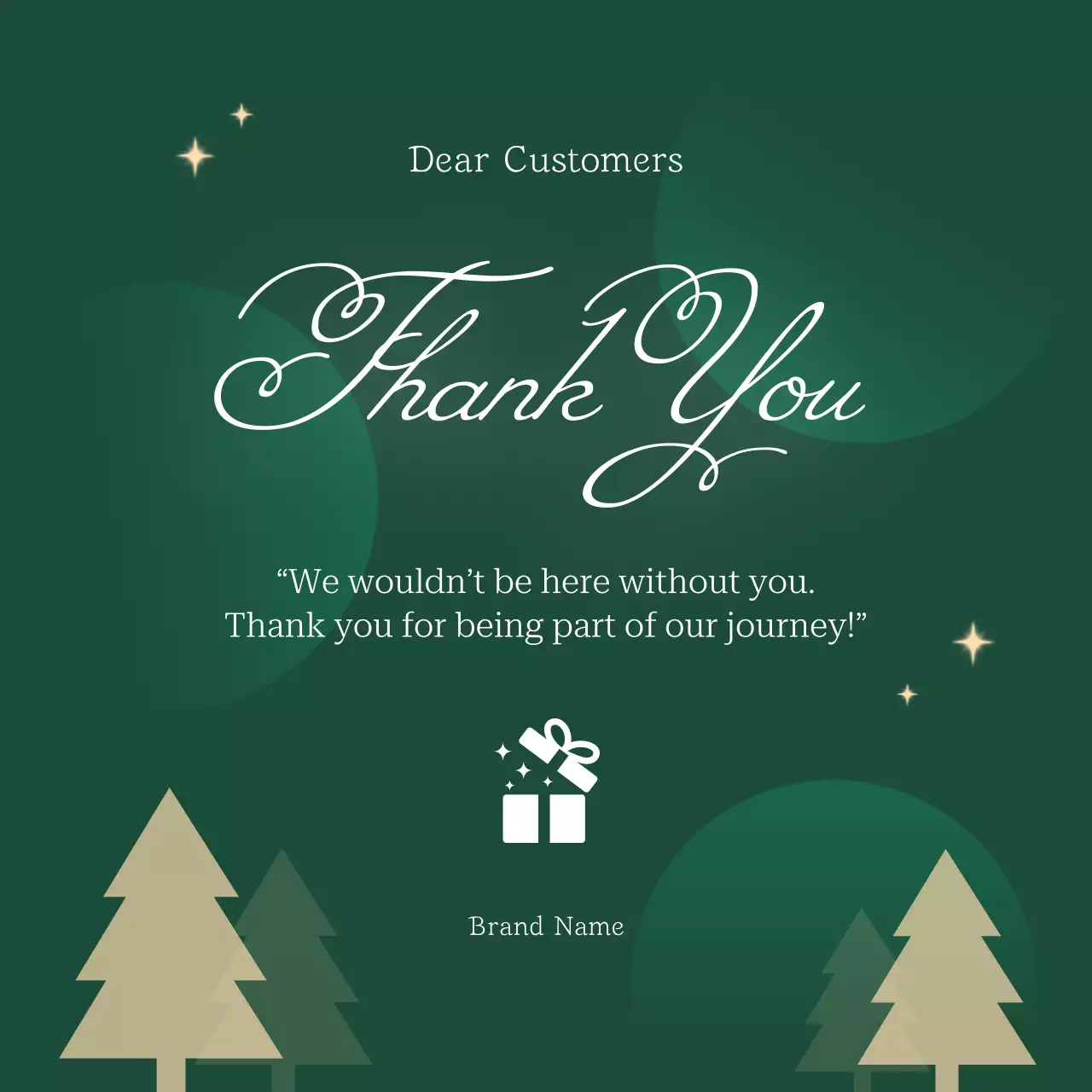 Green and Brown Classic  Christmas Greeting Social Media Square