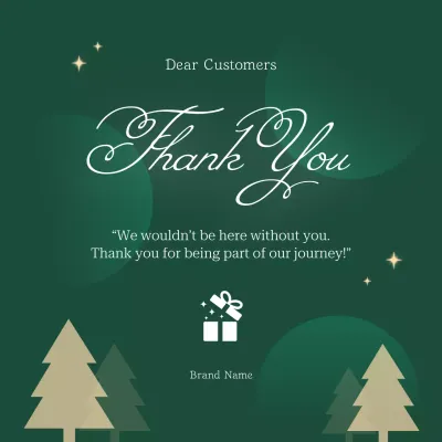 Green and Brown Classic Christmas Greeting Social Media Square