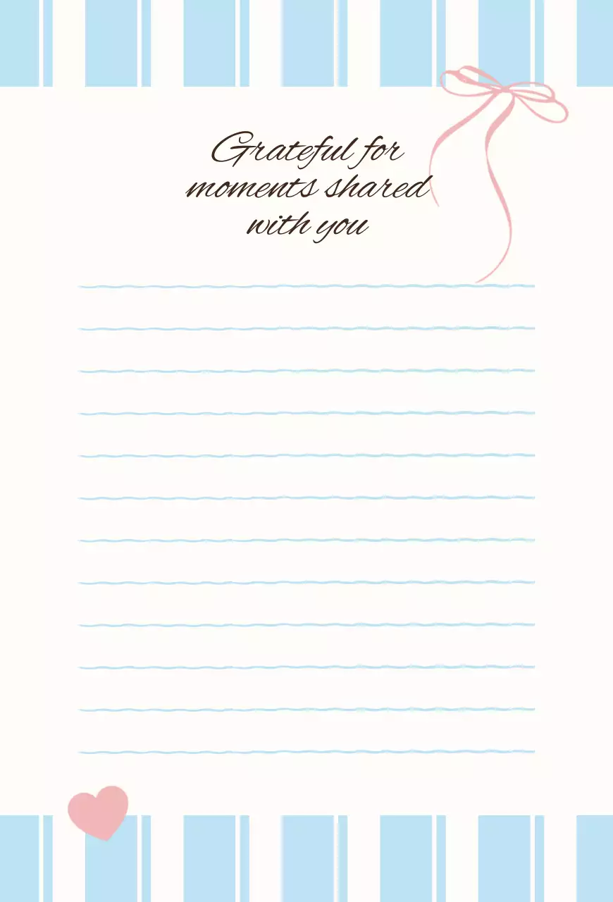 하늘색 아기자기한 감사 엽서