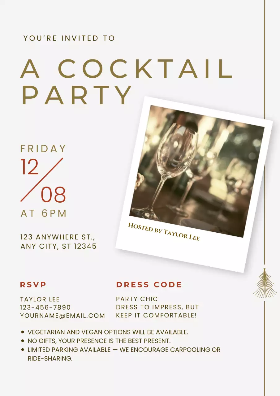 Christmas Cocktail Party Invitation Web Poster