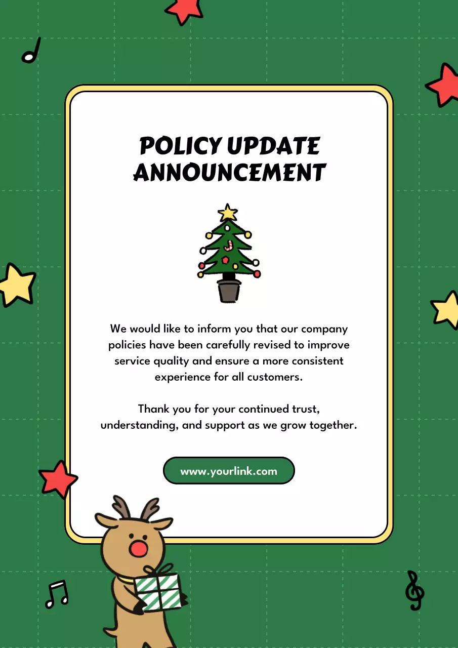 Green Festive Policy Announcement Poster