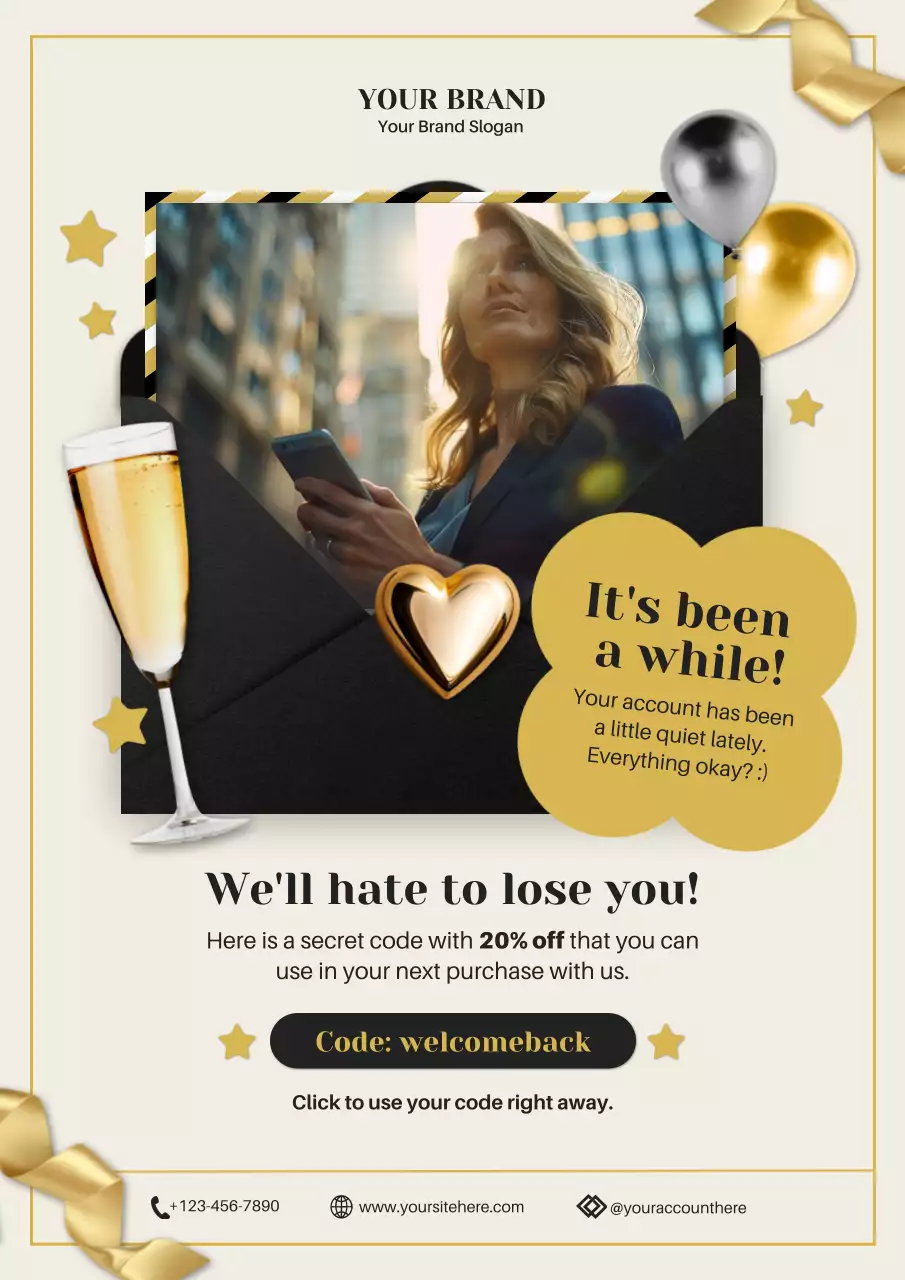 Gold Modern New Year Promotion Poster