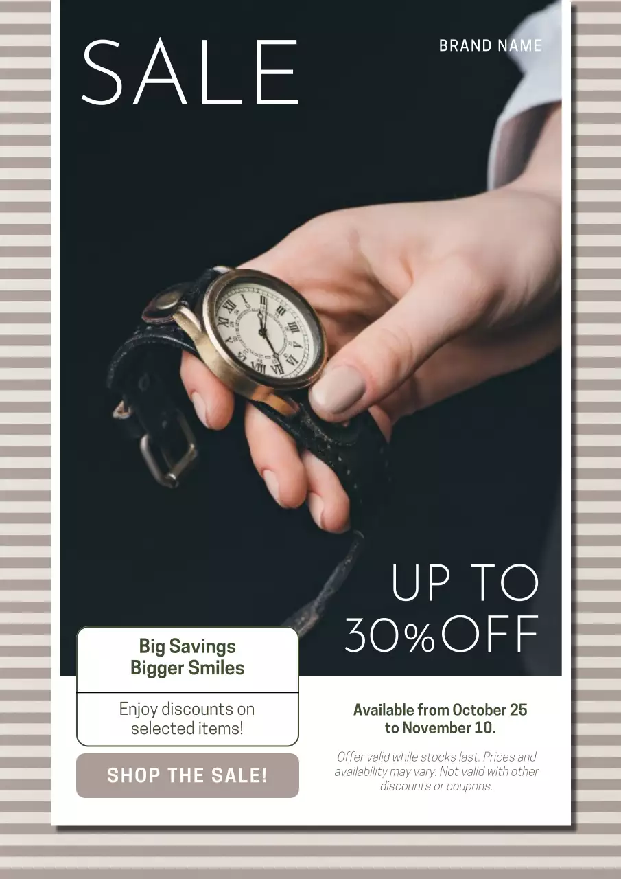 White and Green Minimalist Fashion New Year Sale Poster