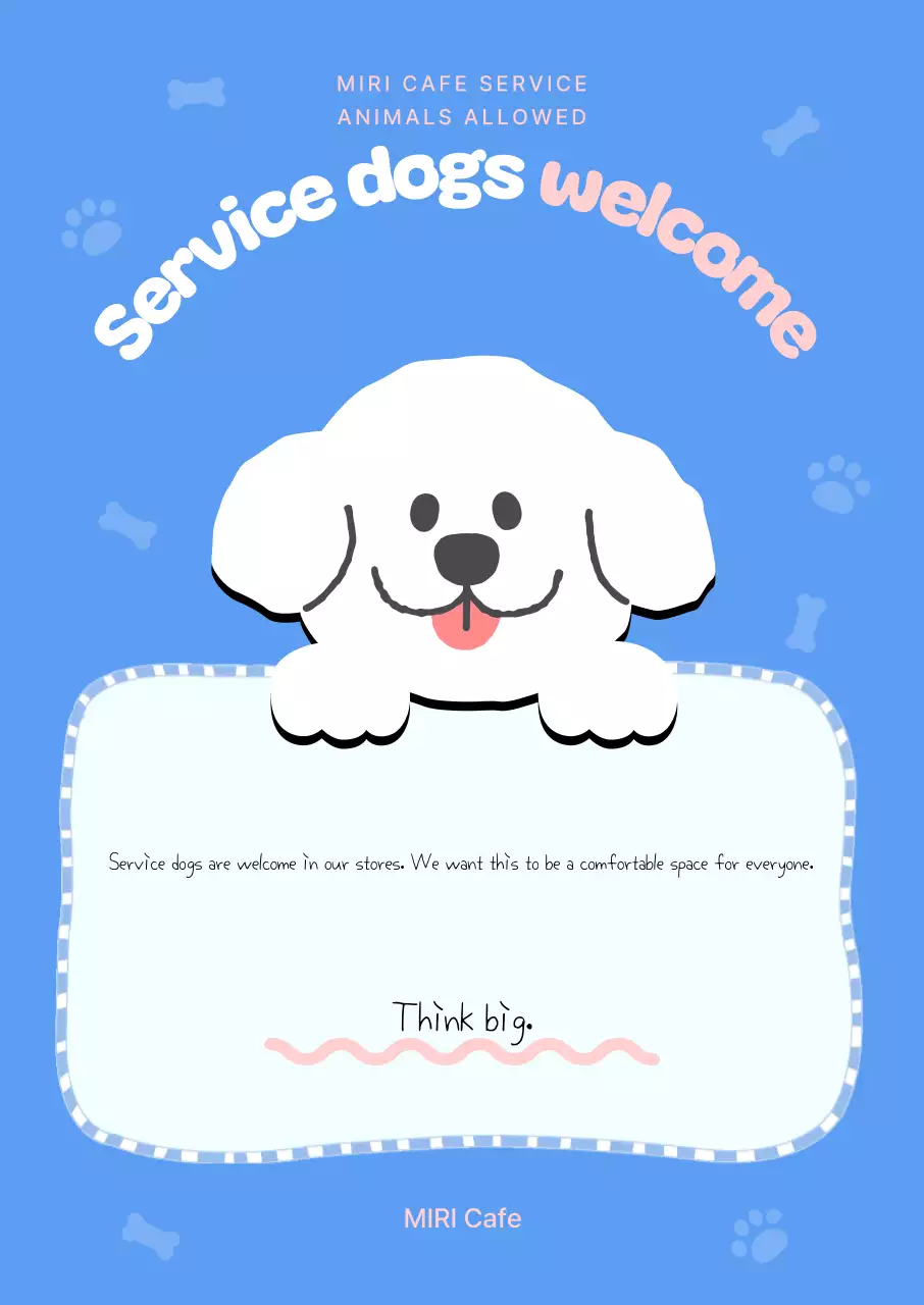 Panduan anjing pemandu biru yang lucu