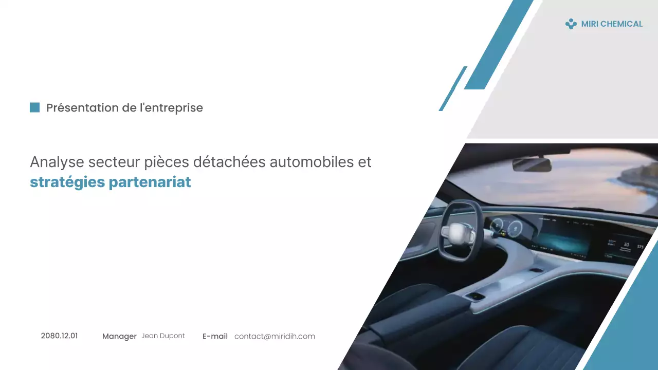 Analyse des tendances du marché des pièces automobiles modernes bleues