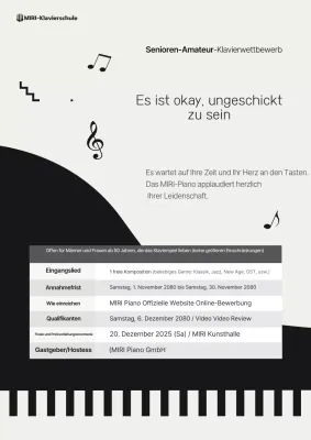 Ein einfacher, grau-schwarzer Konzertveranstaltungsführer