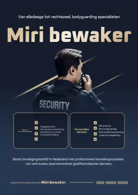 Zwarte moderne beveiligingsadvertentie