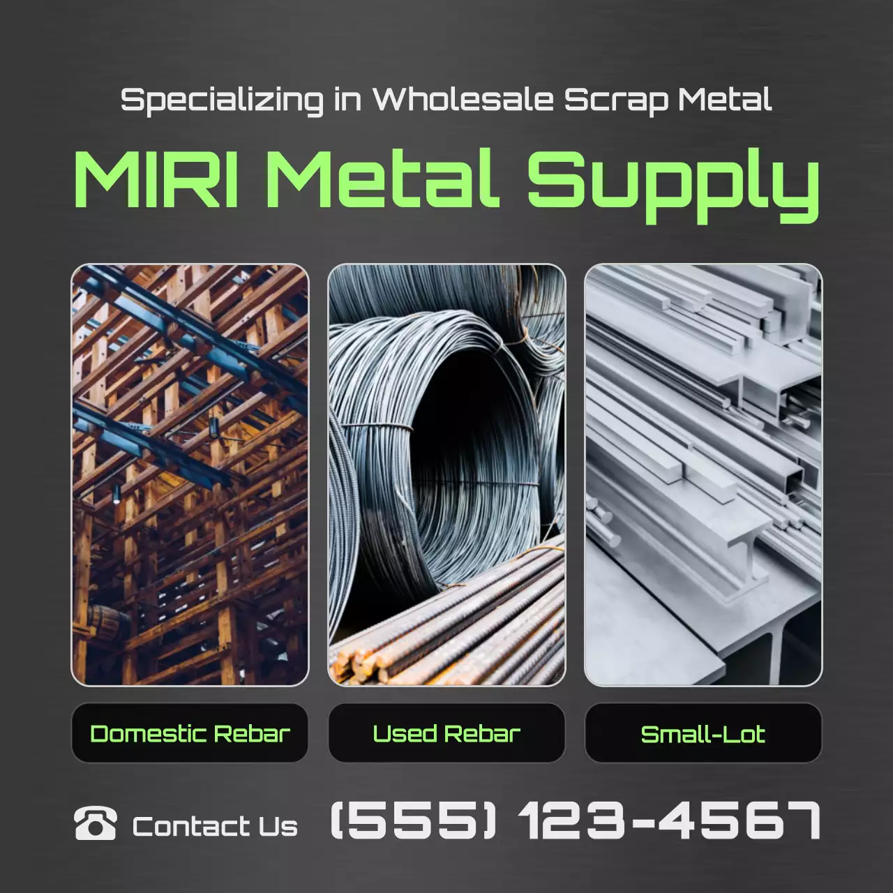 promosi logam industri abu-abu