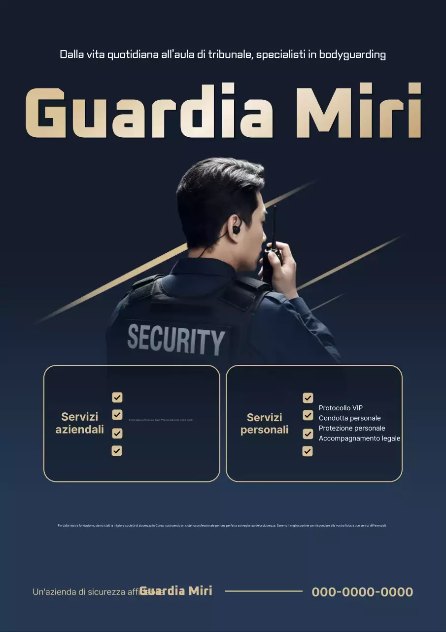 Pubblicità sulla sicurezza moderna nera