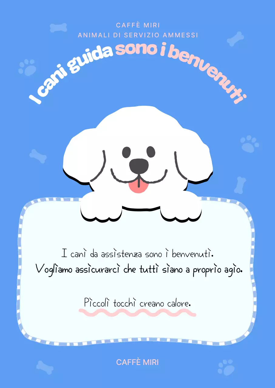 Cane guida blu carino