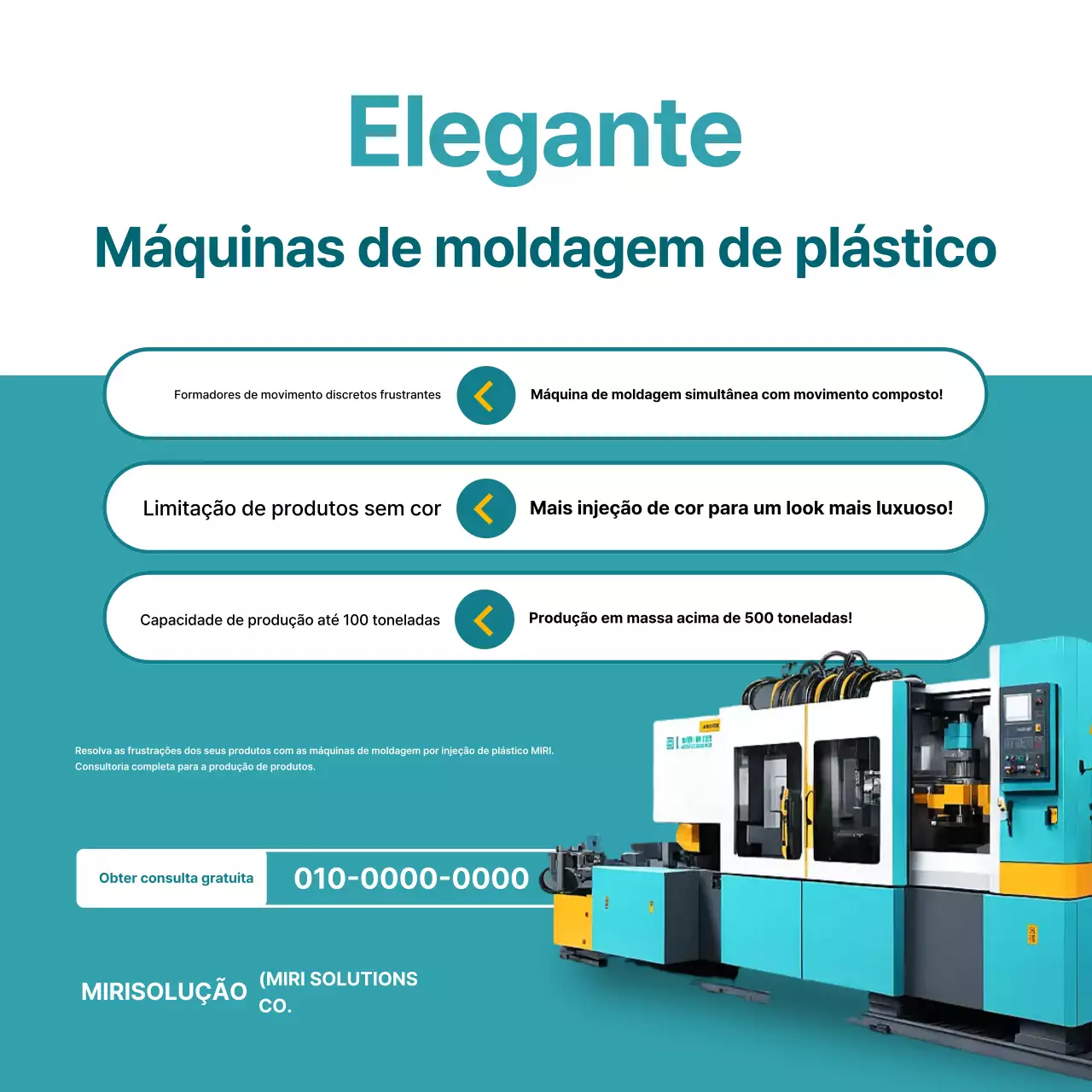 Anúncio da Máquina de Moldagem de Plástico Moderna Mint