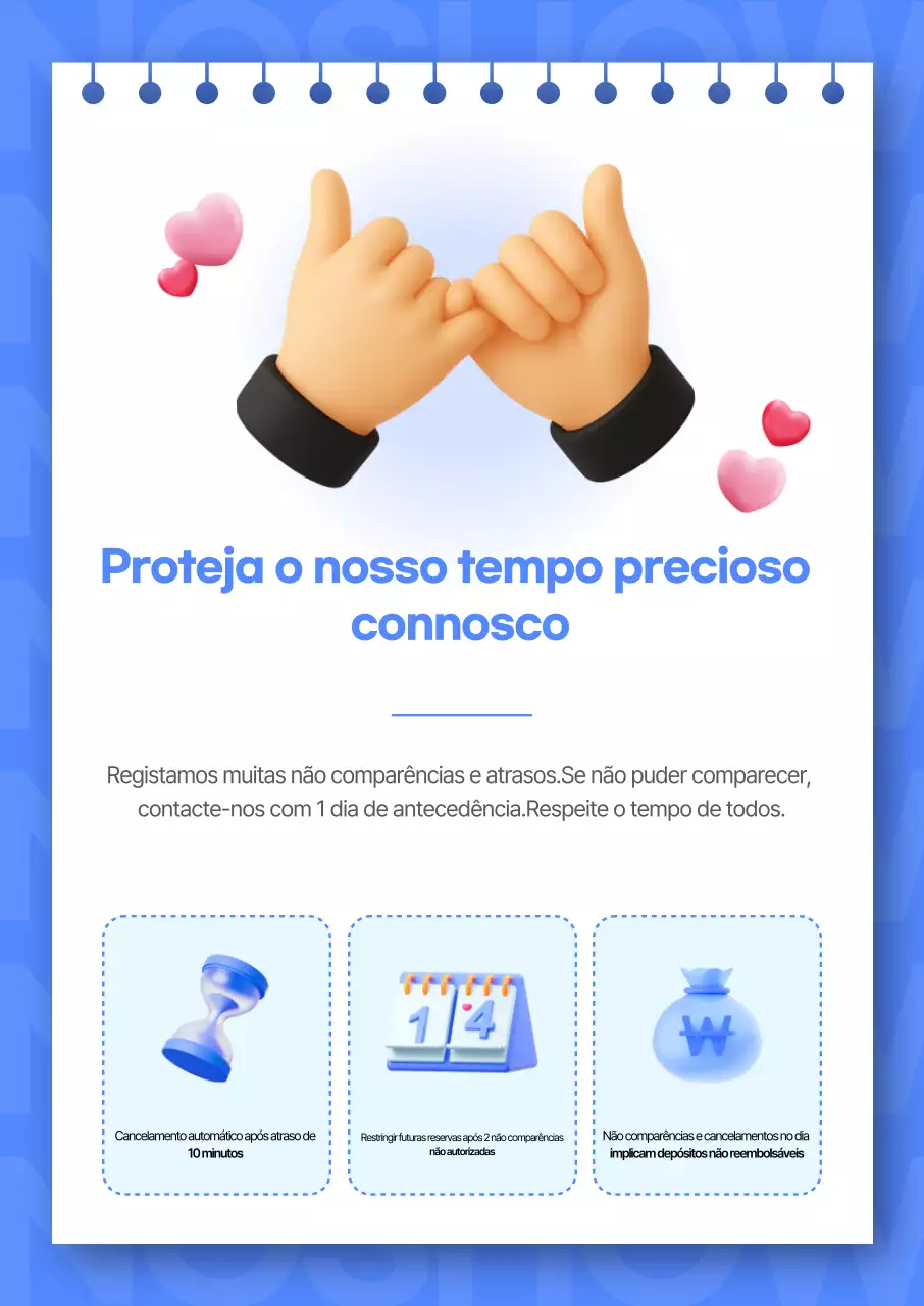 Guia de Reservas do Blue Modern