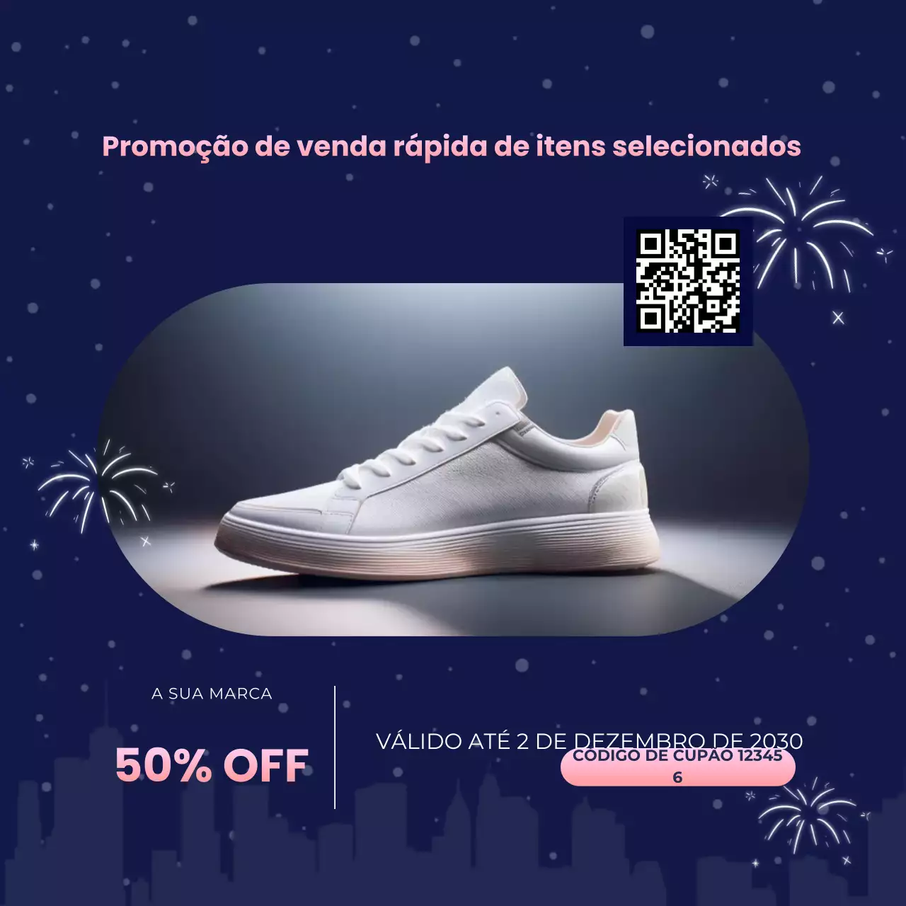 Cupom de desconto para o pacote Blue Flat nas redes sociais para o Ano Novo
