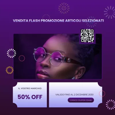 Buono promozionale Purple Flat Bundle per i social media di Capodanno