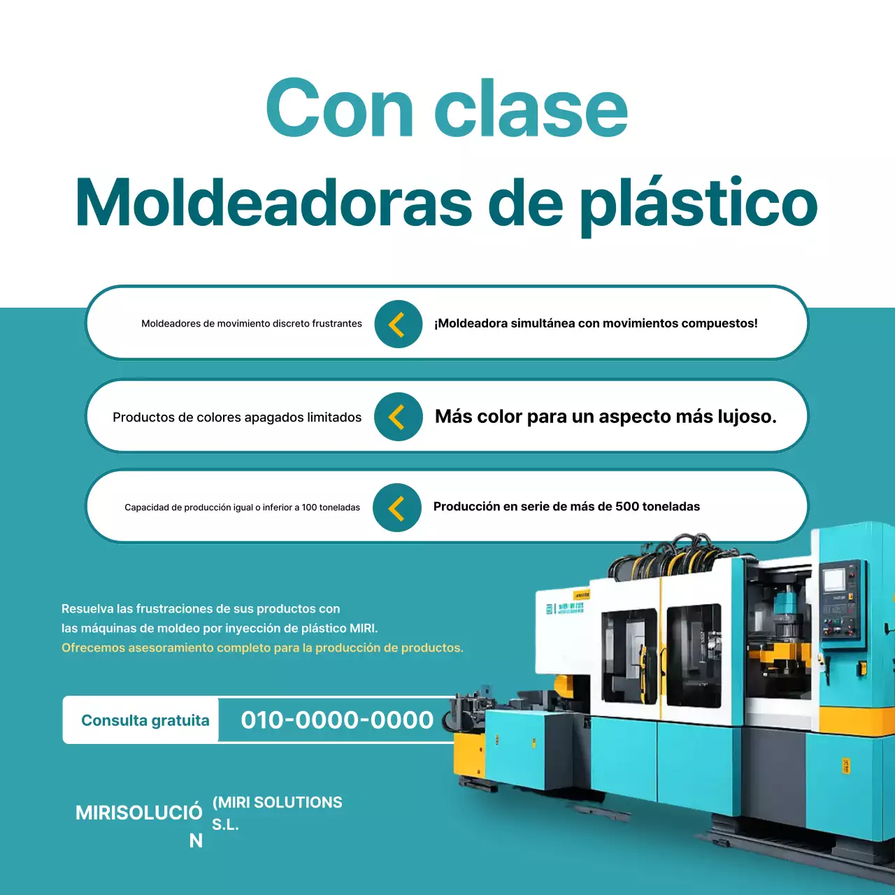 Anuncio de la máquina de moldeo de plástico Mint Modern