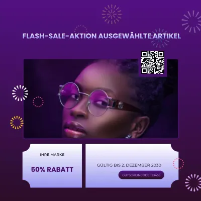 Lila Flat Bundle Coupon-Aktion für Social Media zum neuen Jahr