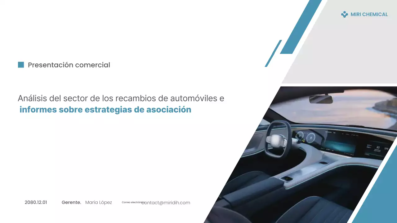Análisis de tendencias del mercado de piezas de automoción modernas azules