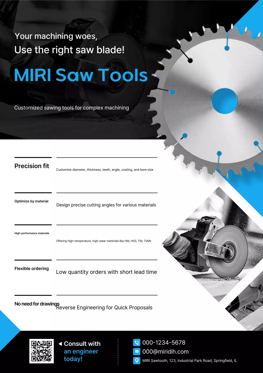 Quảng cáo công nghiệp hiện đại màu xanh