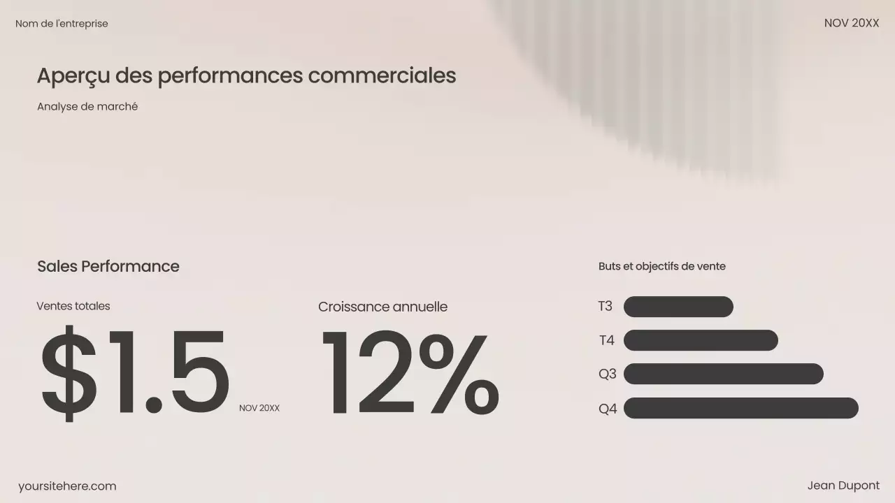 Présentation commerciale moderne beige