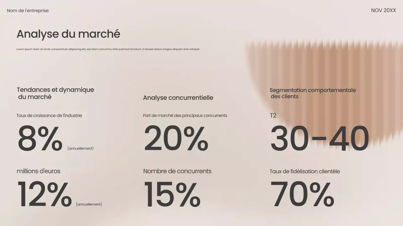 Présentation commerciale moderne beige