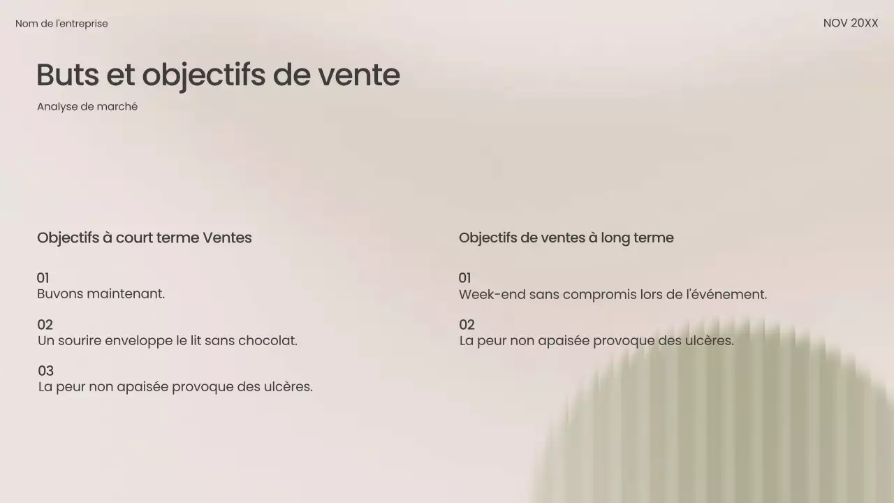 Présentation commerciale moderne beige