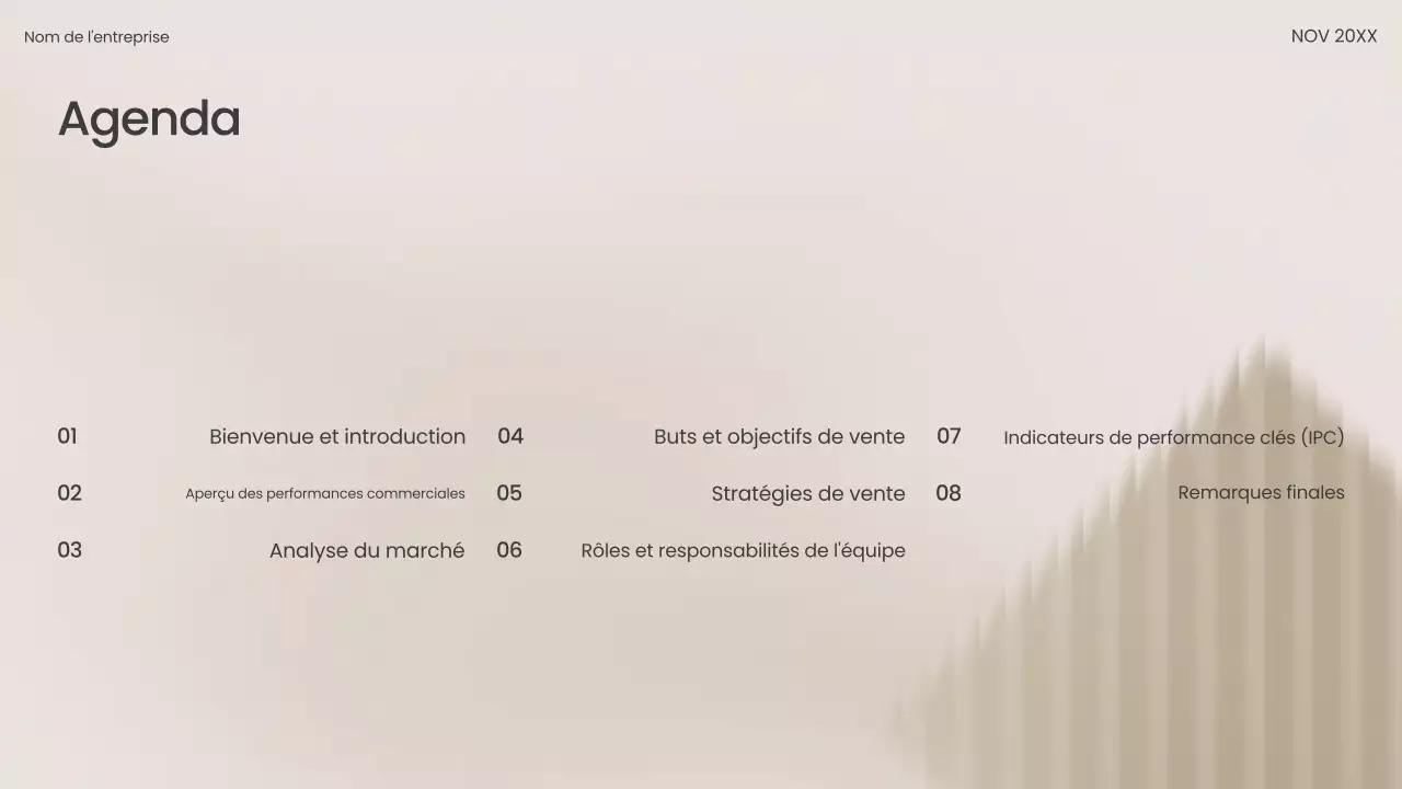 Présentation commerciale moderne beige