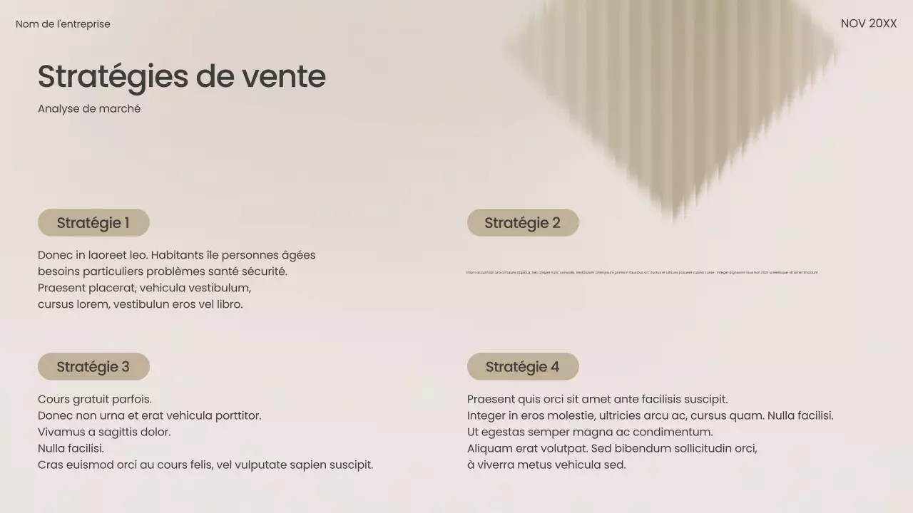 Présentation commerciale moderne beige