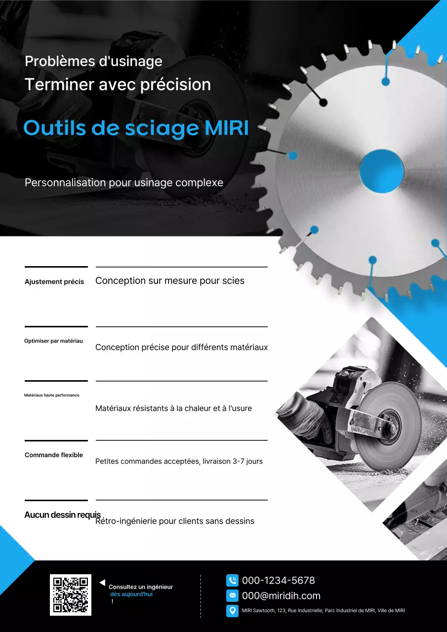 Publicité industrielle moderne bleue