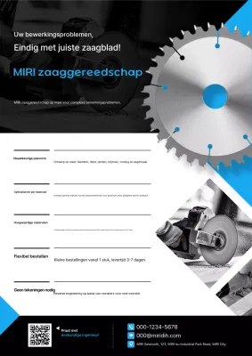 Blauwe moderne industriële reclame