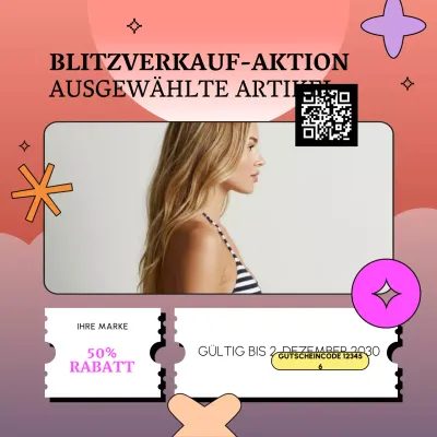 Blauer Y2K-Bundle-Gutschein-Promo für Social Media zum neuen Jahr