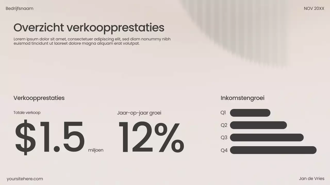 Beige moderne verkooppresentatie