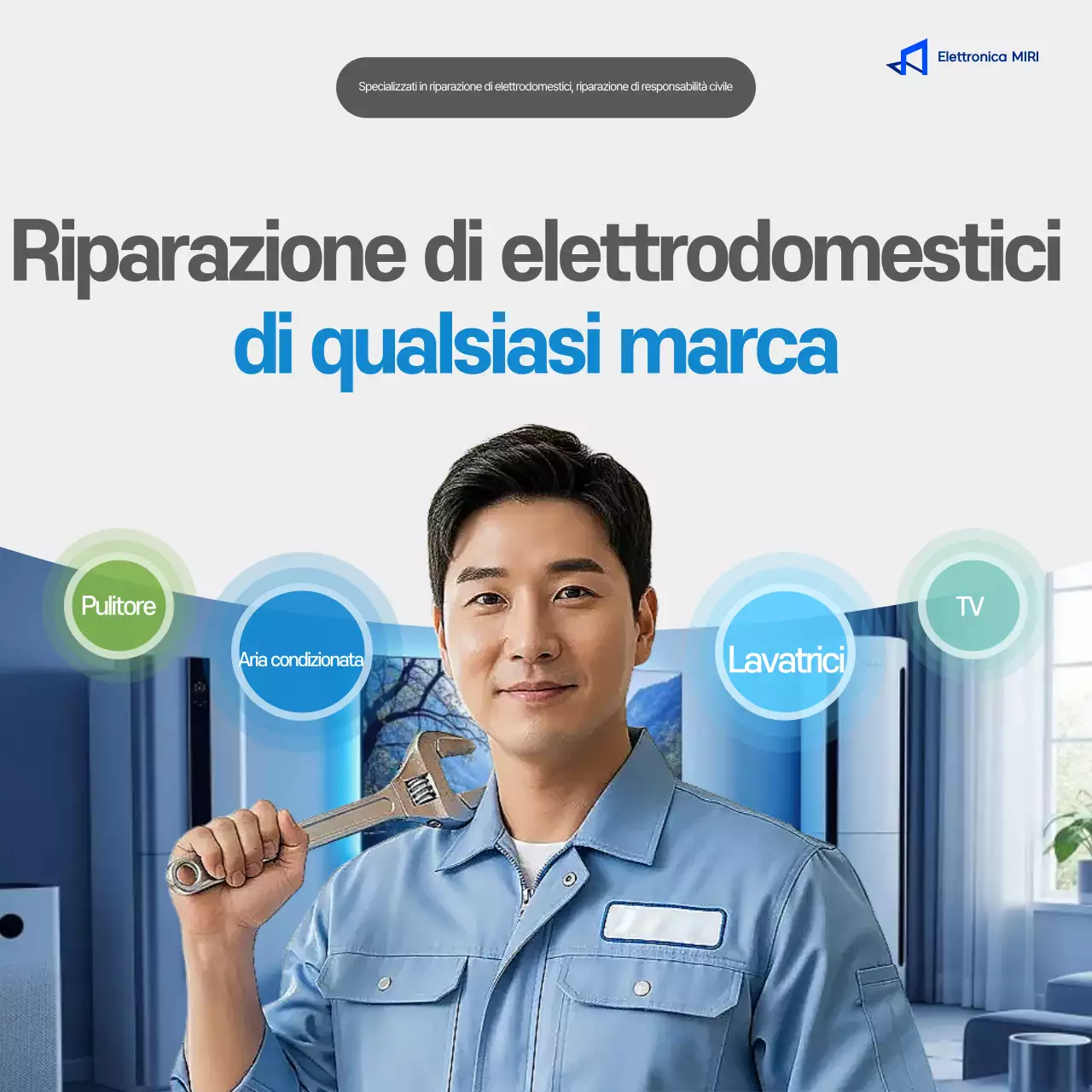 Annuncio pubblicitario per la riparazione di semplici elettrodomestici Gray