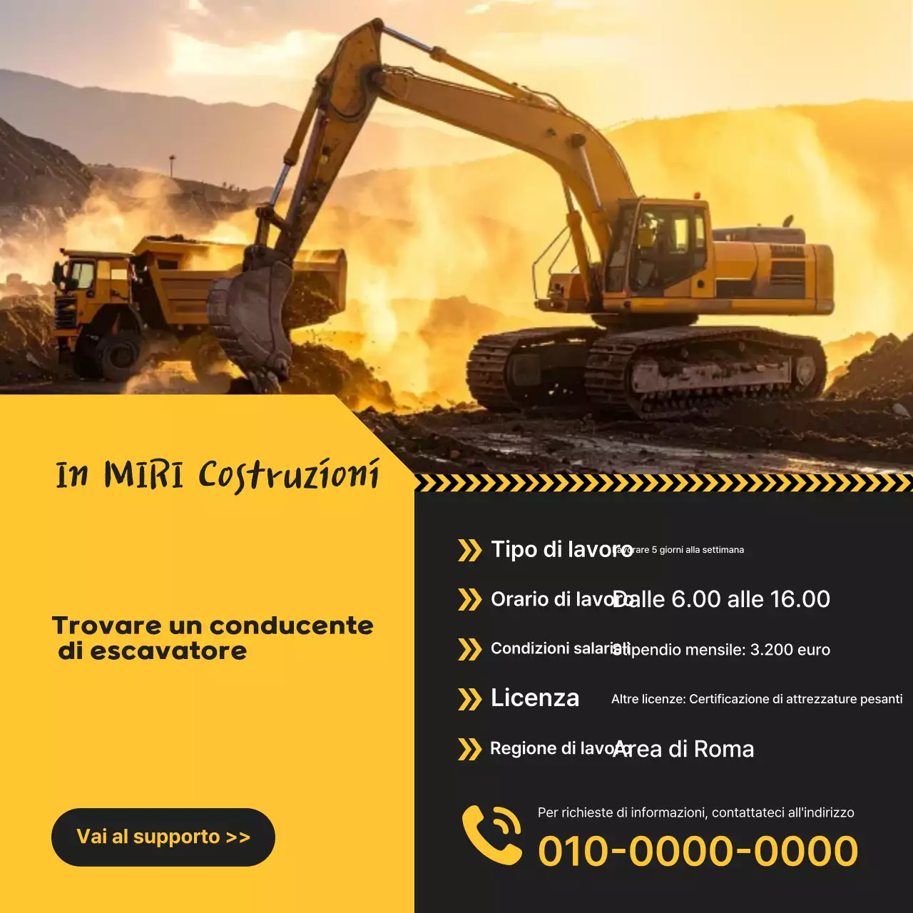 Avviso di reclutamento di base arancione