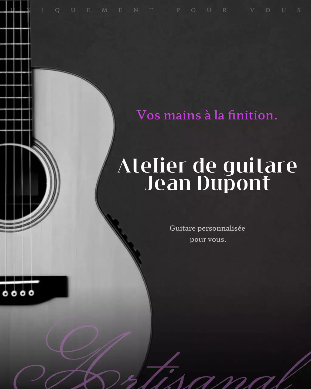 Publicité pour un instrument de musique classique noir