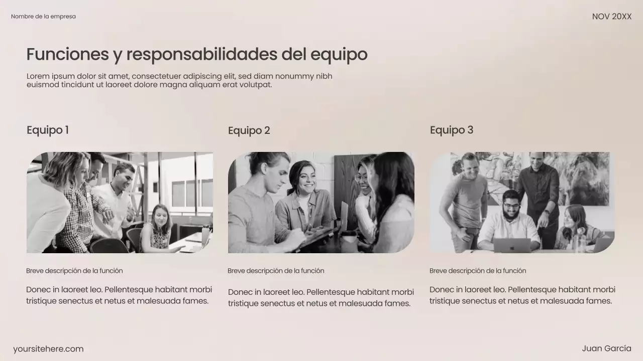 Presentación de ventas moderna en color beige