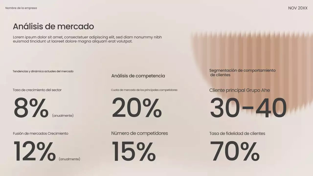 Presentación de ventas moderna en color beige