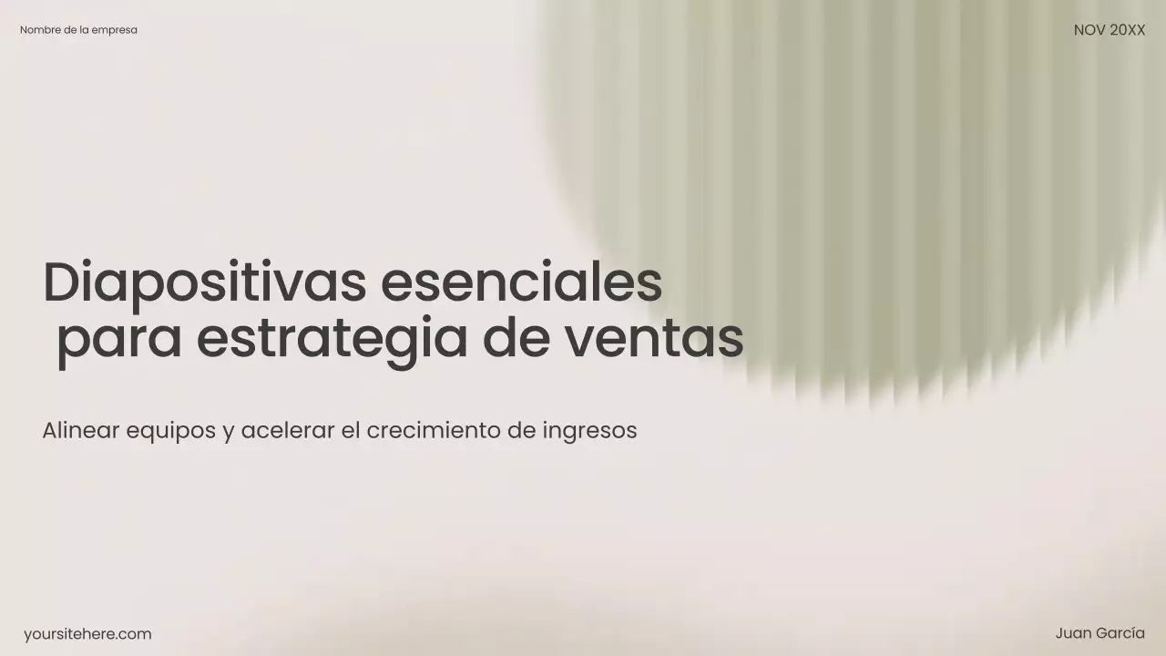 Presentación de ventas moderna en color beige