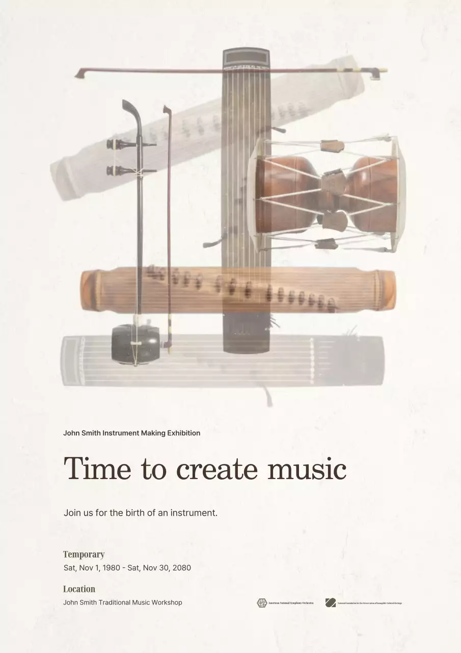 Triển lãm nhạc cụ truyền thống Beige