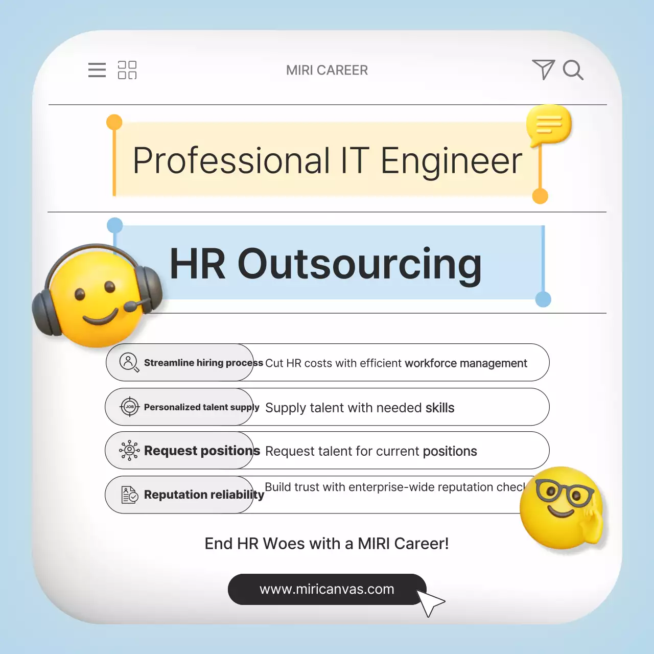 Promoção de Serviços de RH Sky Blue Clean