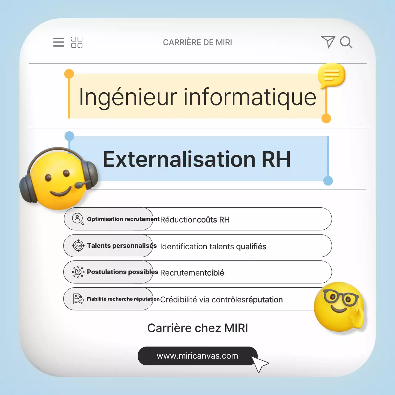 Promotion des services RH Sky Blue Clean