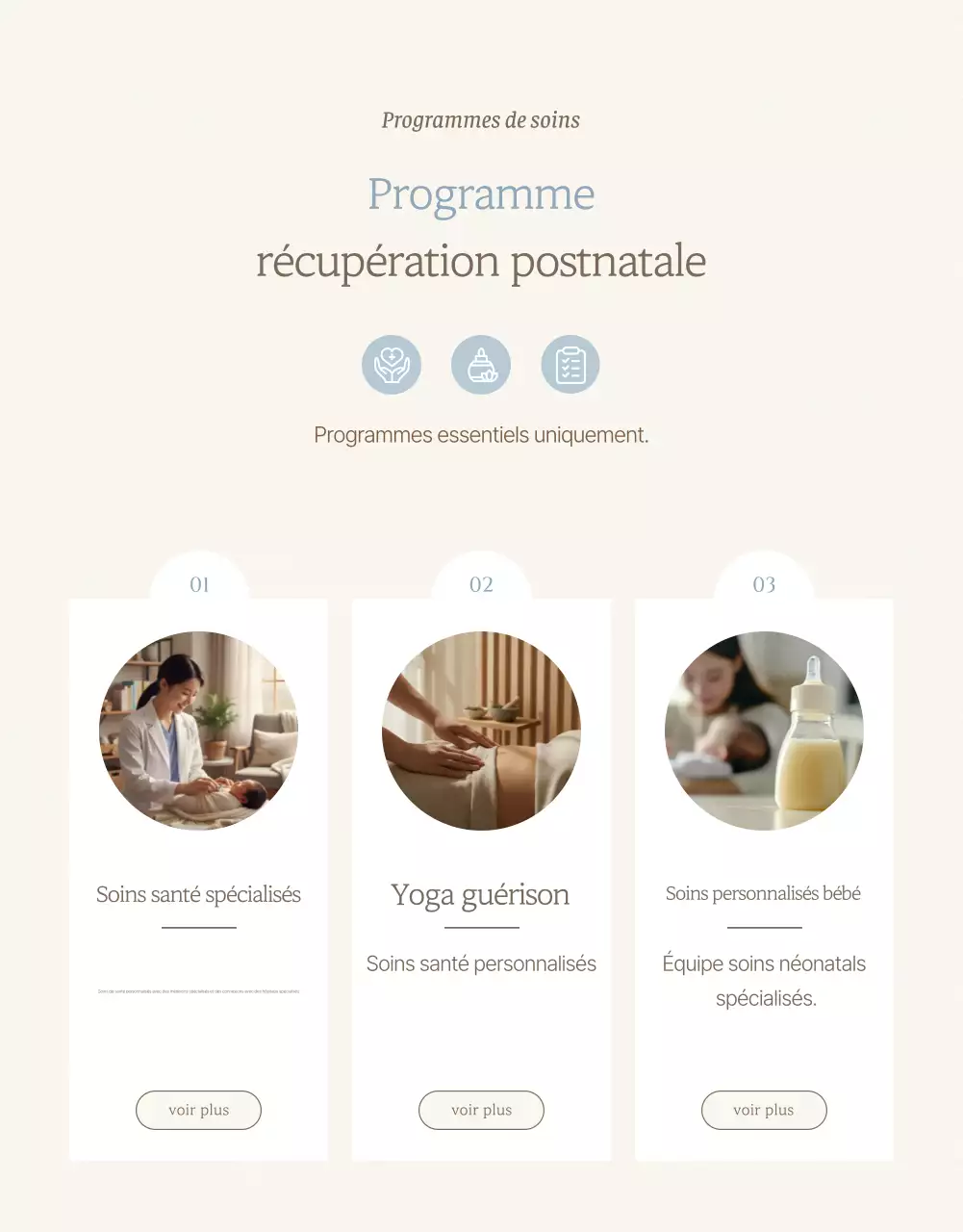 Publicité pour un centre de soins post-partum beige simple