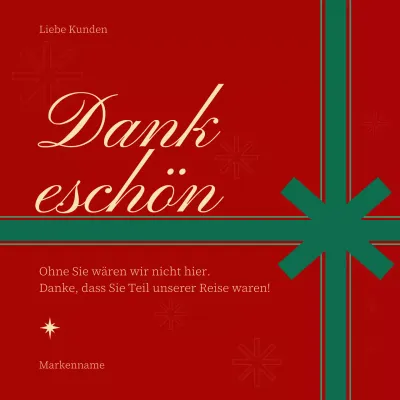 Klassische minimalistische Weihnachtsgruß-Grußkarte in Rot und Grün für soziale Medien