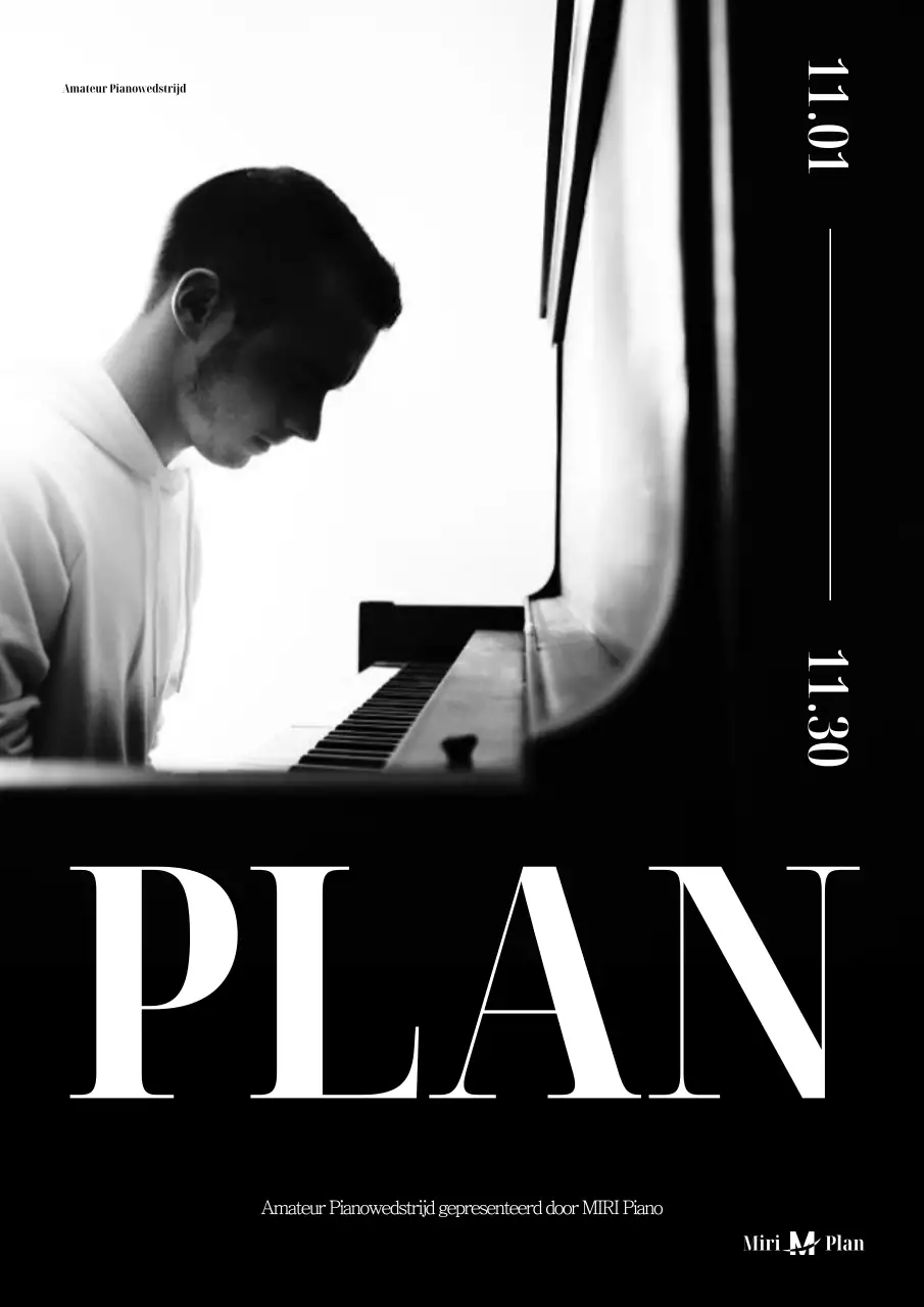 Zwart-wit klassiek pianorecital