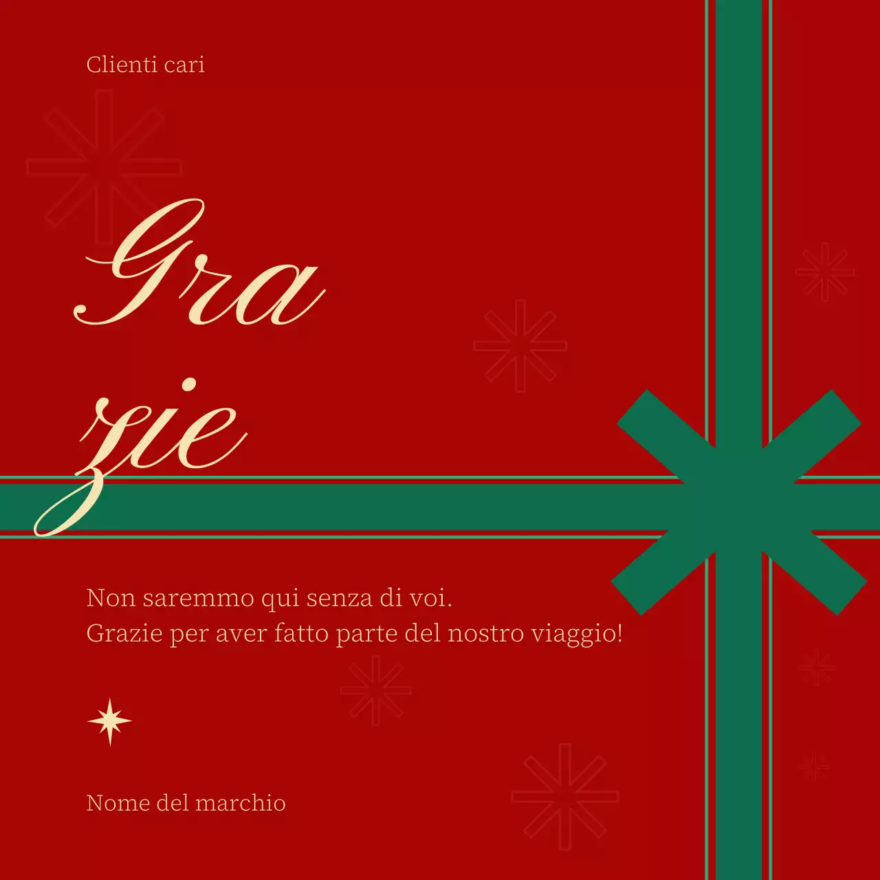 Quadrato dei social media con auguri di Natale minimalisti classici rossi e verdi