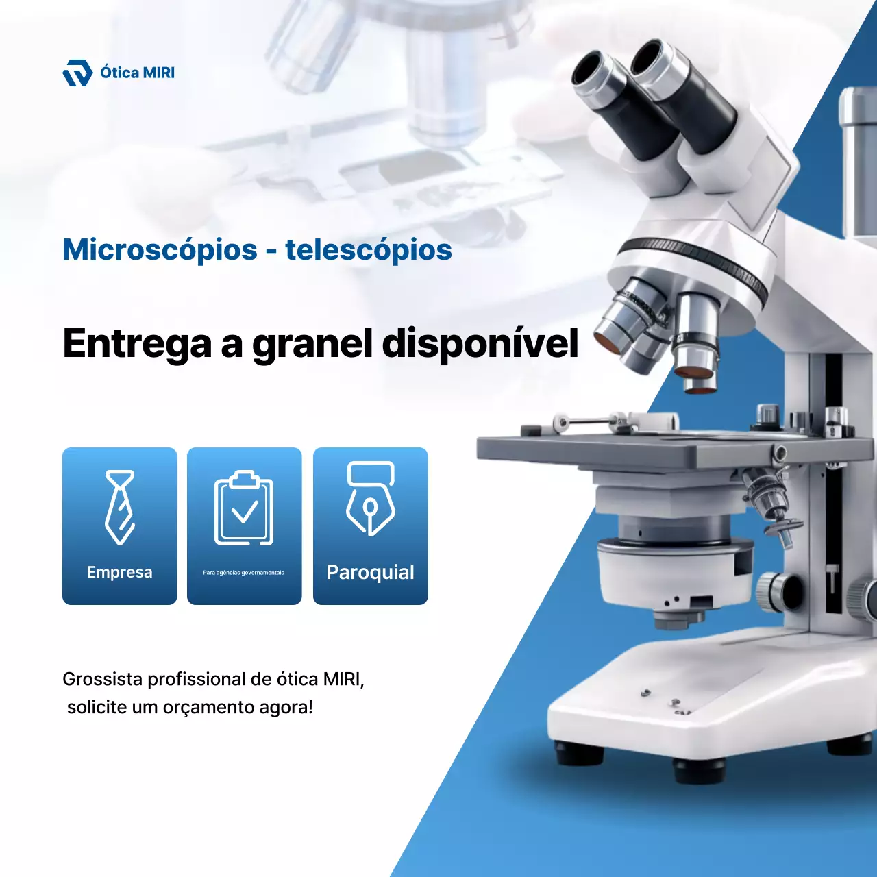 Anúncio da Blue Modern Science